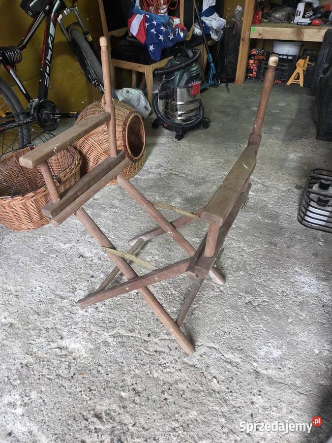 Drewniane składane krzesło vintage retro loft Grudziądz