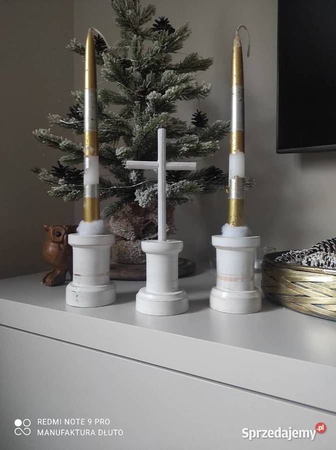Świeczniki kolędowe komplet kolędowy świeczniki Dekoracje i ozdoby śląskie sprzedam