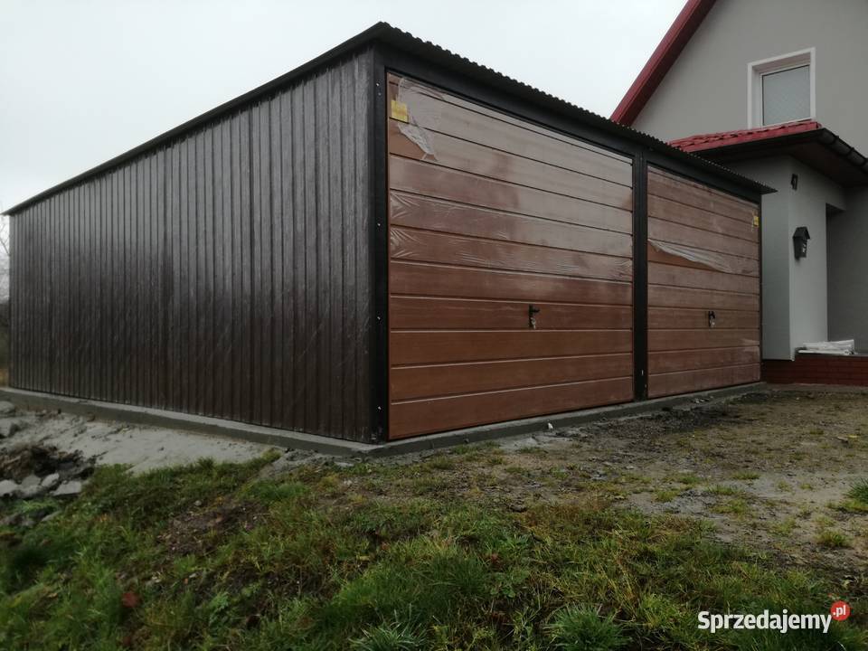 Garaż Blaszany CIEMNY BRĄZ 2xBrama TANIE Garaże Nowy Sącz