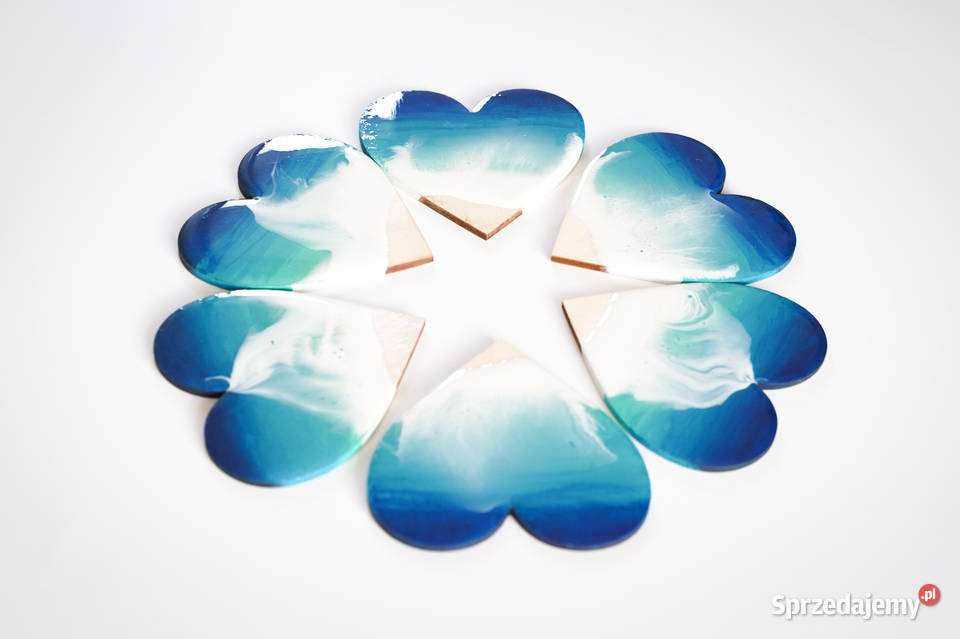 Podkładki pod kieliszki morskie w kształcie serc Dekoracje i ozdoby Warszawa