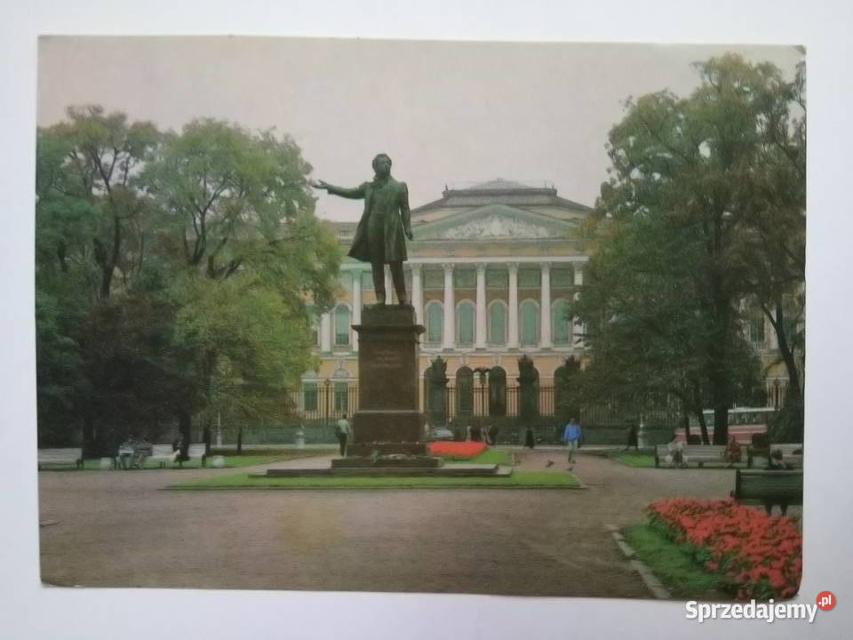 Pocztówka Leningrad pomnik Puszkina 1990r 2 śląskie Dąbrowa Górnicza