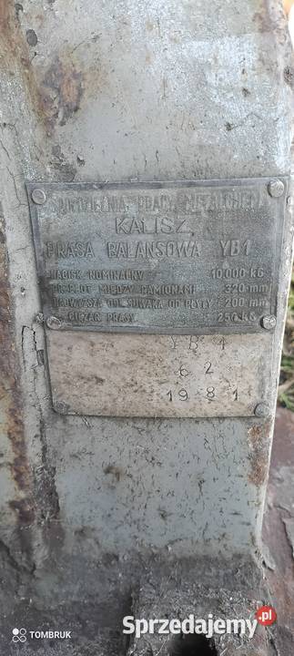 Prasa balansowa 10t pomorskie Mała Słońca