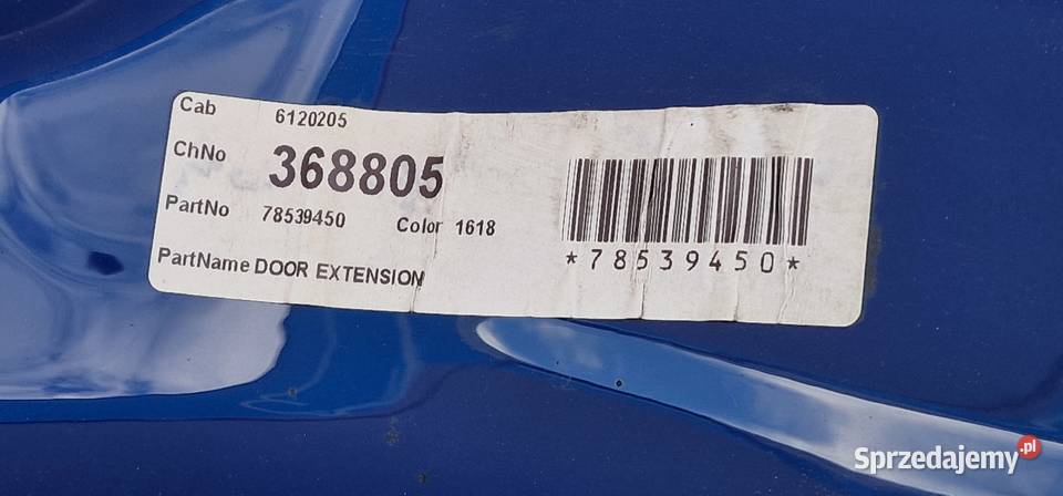 VOLVO FH5 PRZEDŁUŻENIE DRZWI 78539450 KOLOR 1618 Drzwi Bieleń