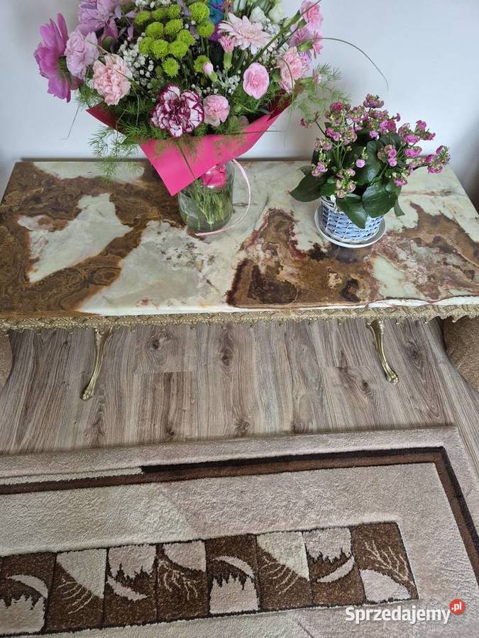 Stolik kawowy mosiężny 50cm Stoliki kawowe i ławy Opoczno