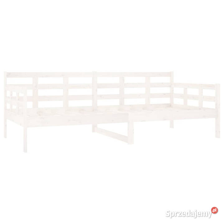 Łóżko dzienne białe lite drewno sosnowe 90x200