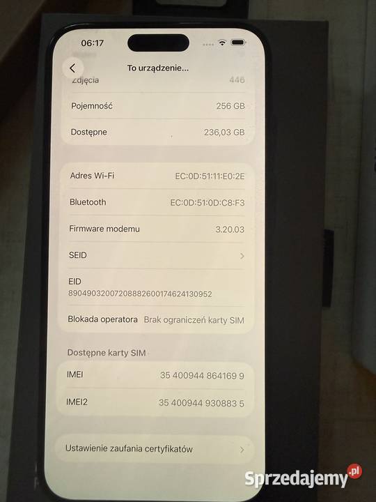 iPhone 15 Pro 256GB Apple / iPhone Warszawa