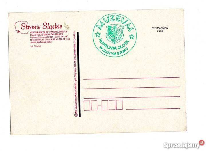STRONIE ŚLĄSKIE WYSTAWA MINERAŁÓW POCZTÓWKA Krynki