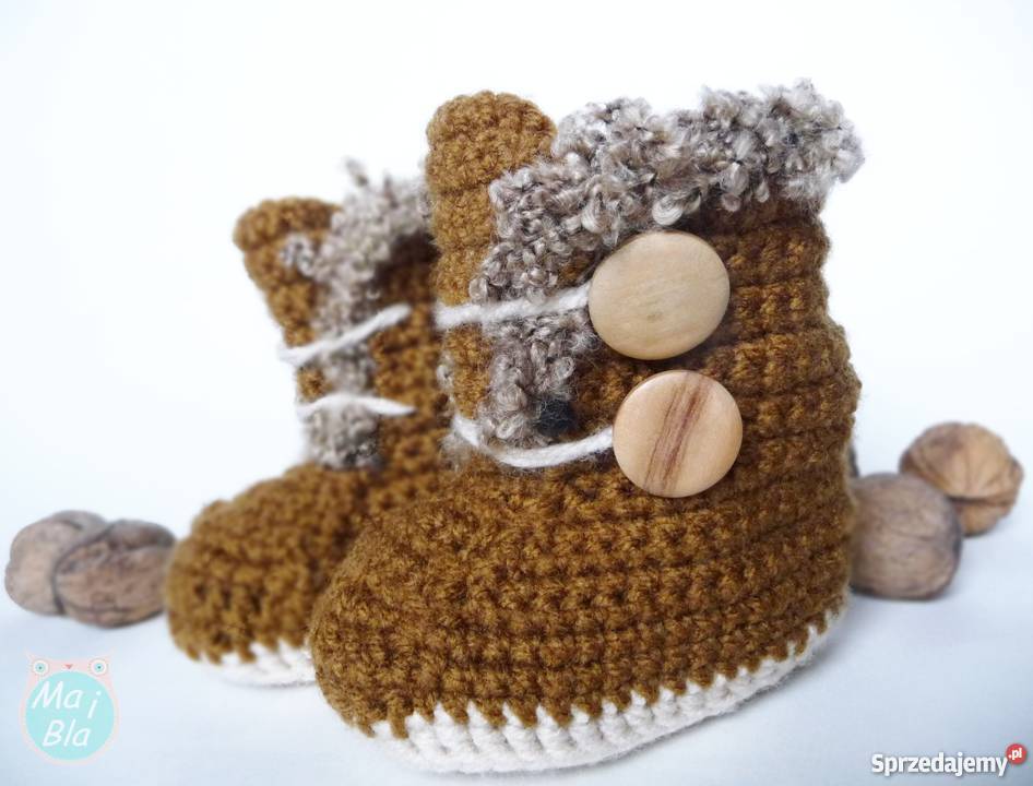 buciki szydełkowe kozaczki IDEALNE NA PREZENT sprzedam