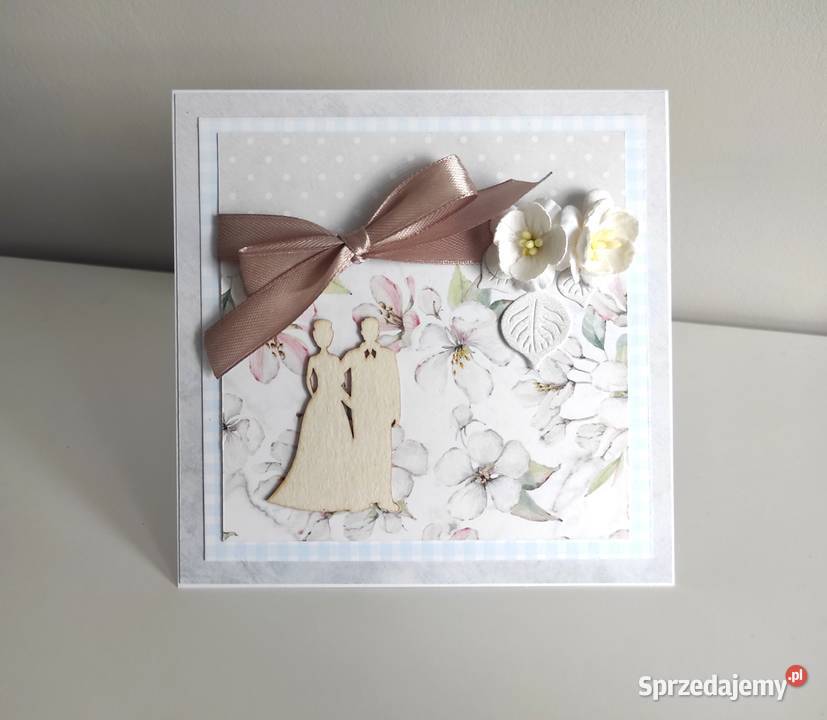 Kartka ręcznie robiona na Ślub handmade łódzkie Łódź sprzedam