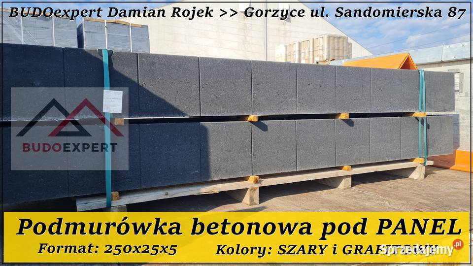 Betonowa podmurówka pod panel 250x25x5 GRAFIT Stalowa Wola