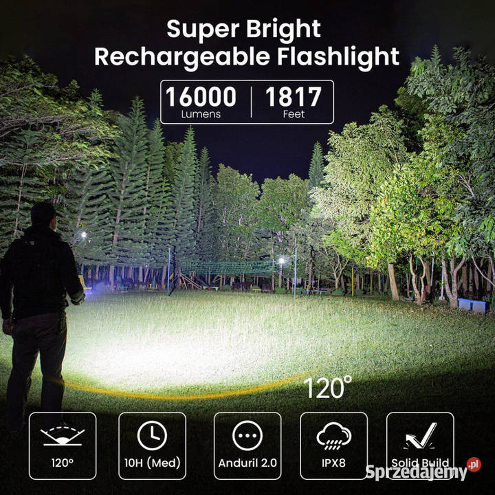 Sofirn Q8 Plus Super mocna latarka LED 16000lm Wola Dębińska