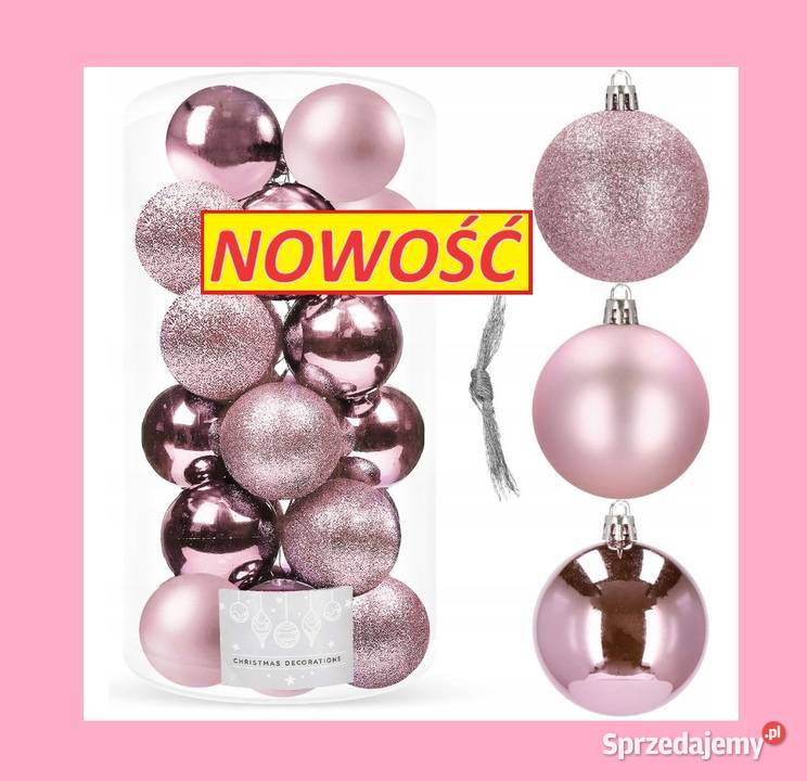 NIETŁUKĄCE BOMBKI NA CHOINKĘ 20 CHOINKOWE RÓŻ Boże Narodzenie Kraków