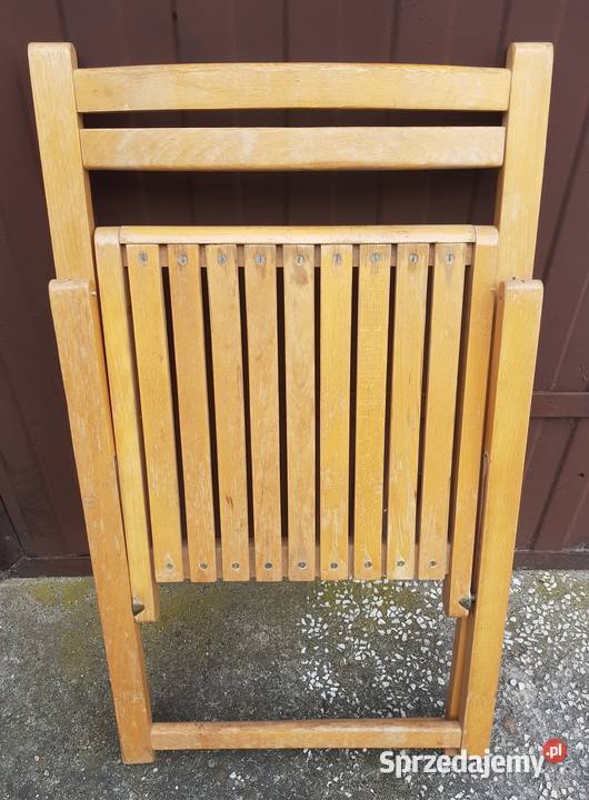 2 Krzesła Składane Drewniane JASIENICA Jafameg i Krzesła Golina