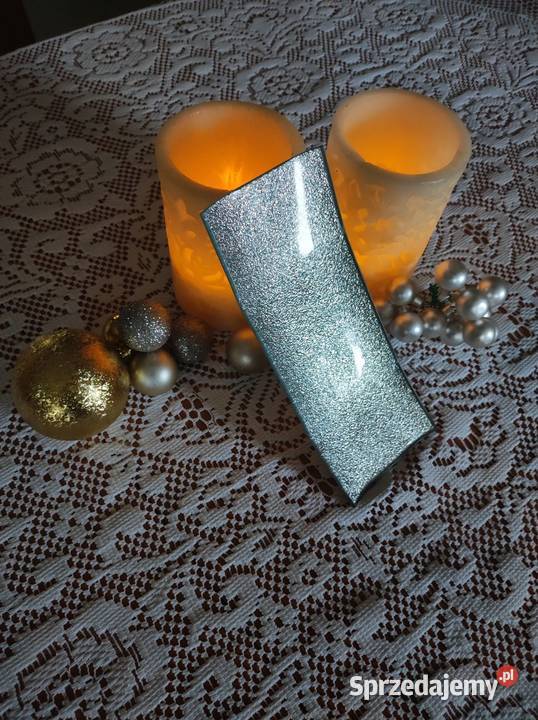 talerz podstawka patera misa srebrna brokatowa Kielce sprzedam