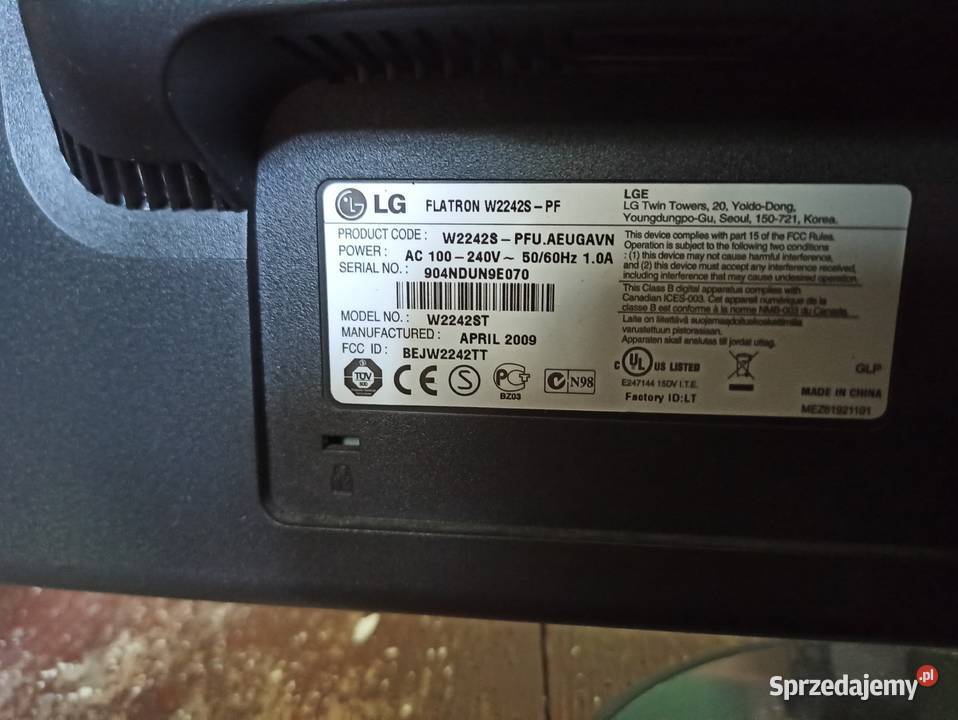 Monitor LG Flatron W2242S PF Stan TANIO Kielce