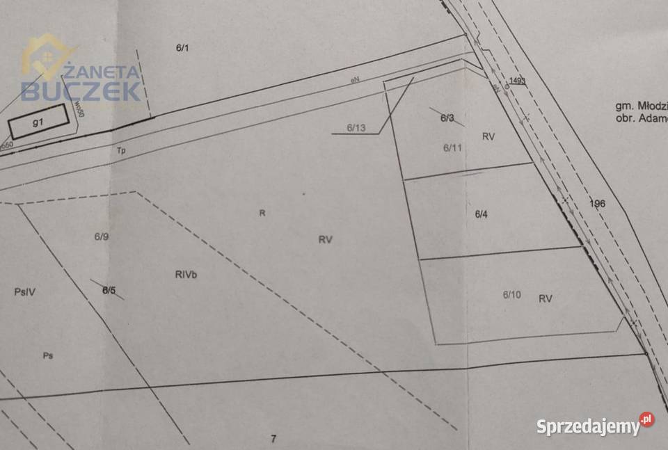 Sprzedam działkę o pow 1047 m2 w Bronislawach 1047m2