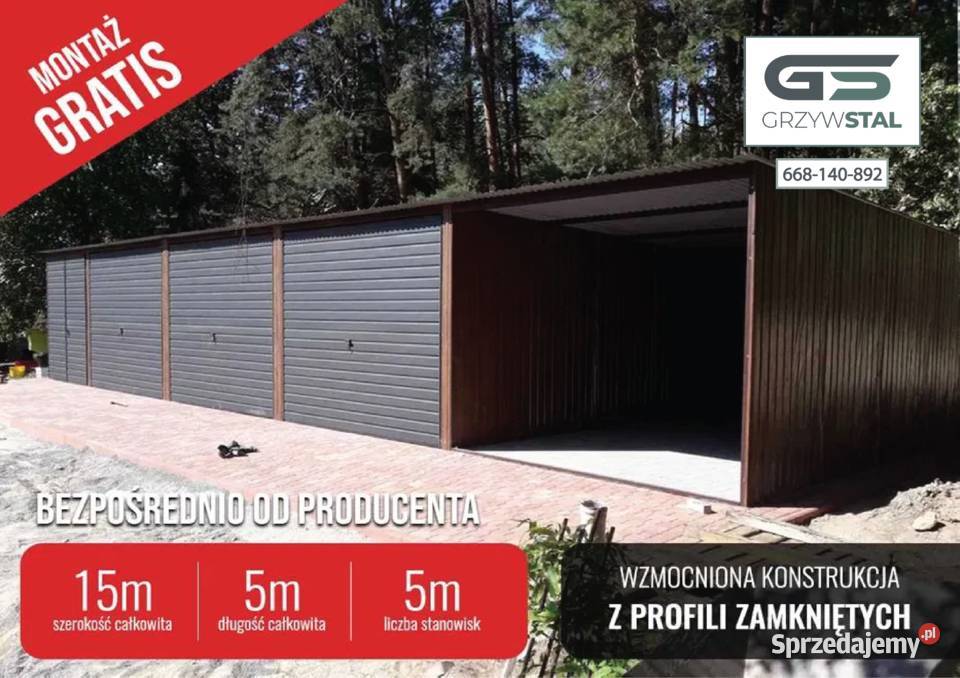 Garaży Blaszany Garaż Szeregowy Blaszaki Wiata Ostrołęka