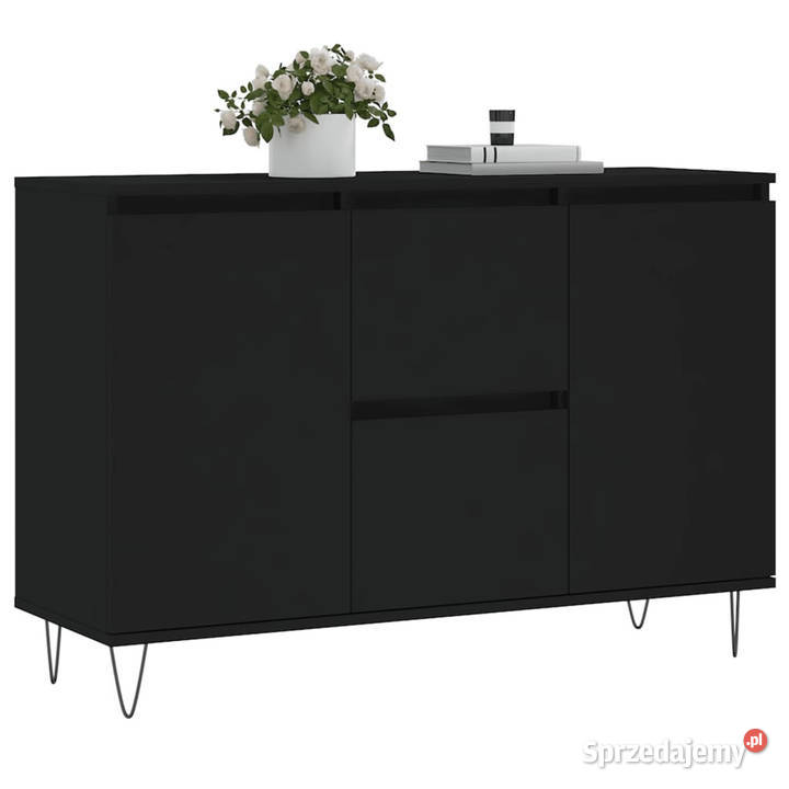 Szafka czarna 104x35x70 materiał drewnopochodny