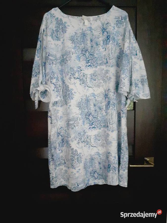 sukienka lniana M niebieski Gdańsk