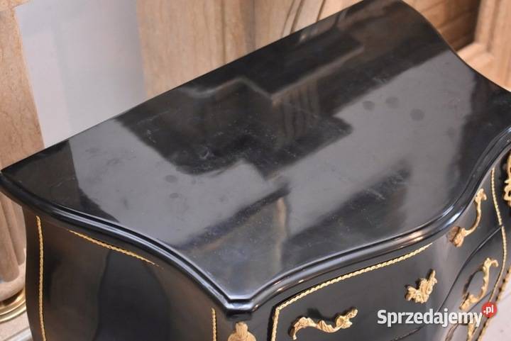Królewska Czarna Komoda Vintage Szafa Złote małopolskie Kraków