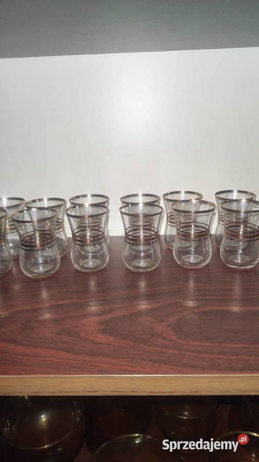 Pozłacane kieliszki literatki PRL kujawsko-pomorskie Koronowo