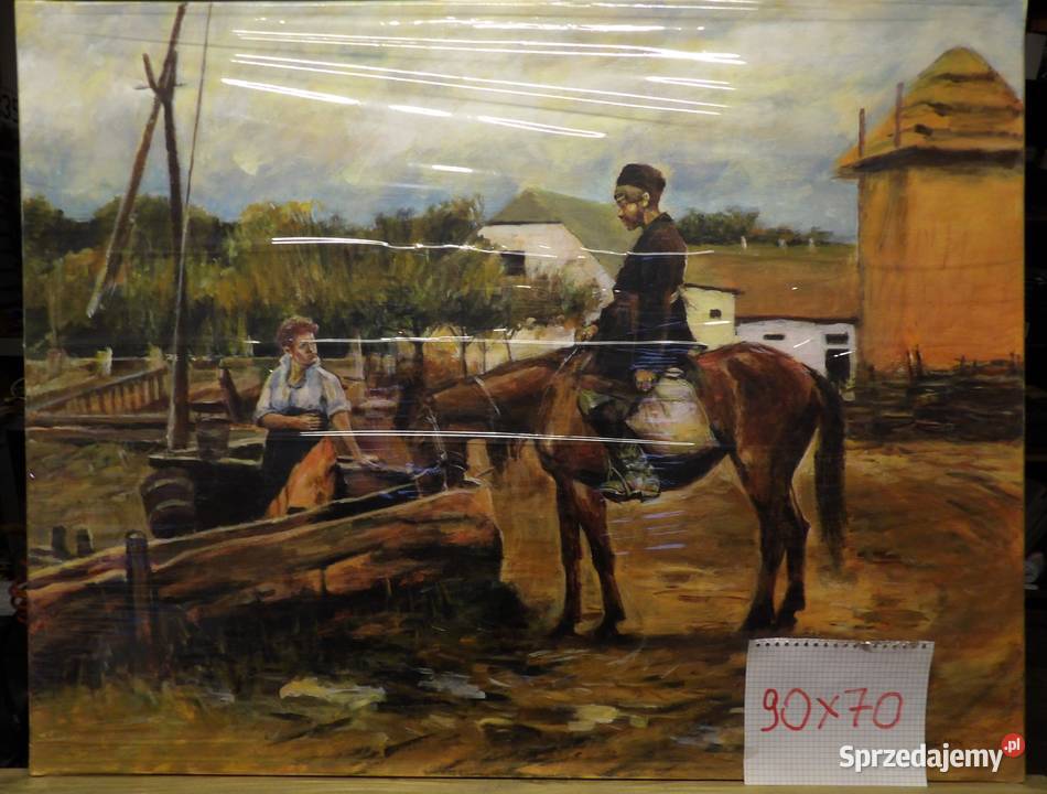 reprodukcja JBranndta rozmowa studni 90x70 olej Sandomierz