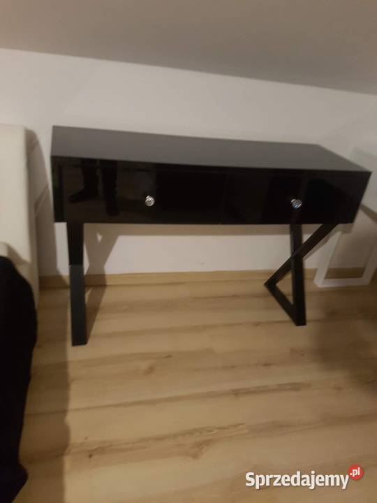 Konsola czarna glamour szkło nowoczesna gałka sprzedam