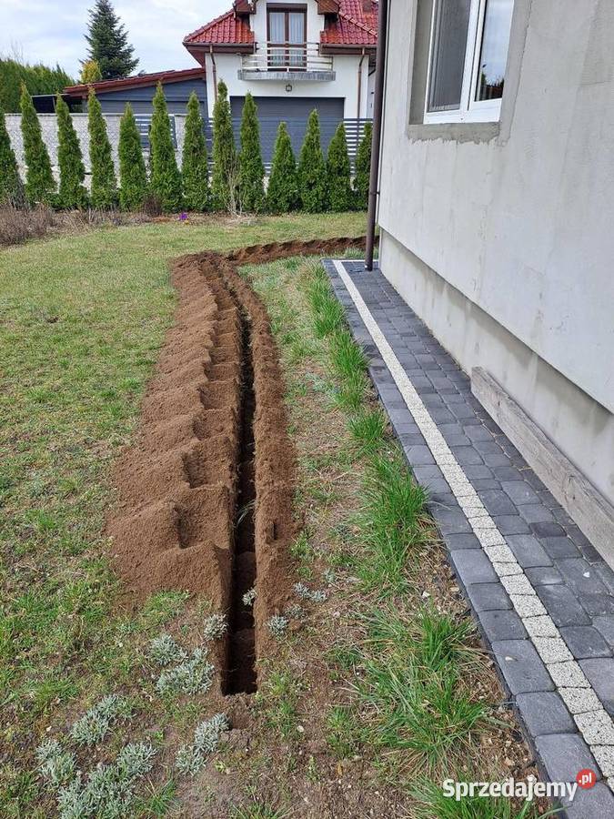 Wykopy liniowe usługi KOPARKĄ ŁAŃCUCHOWĄ Bydgoszcz prace ogrodowe