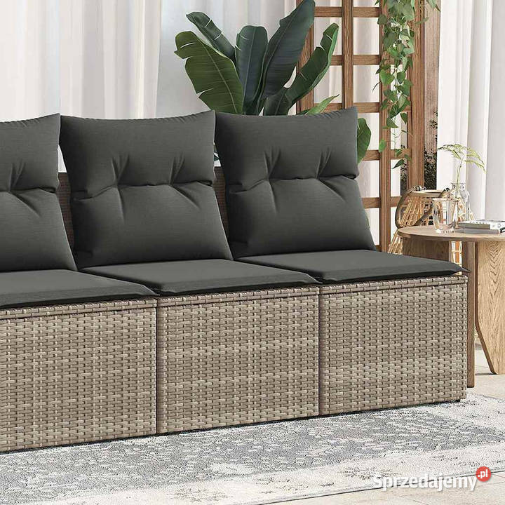 4cz sofa ogrodowa z poduszkami szary rattan PE i Warszawa