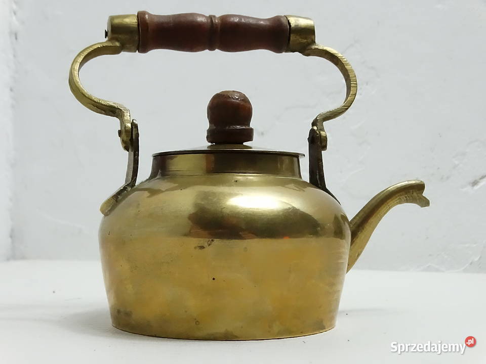 Mosiężny Czajniczek Vintage India Drewniana Biłgoraj