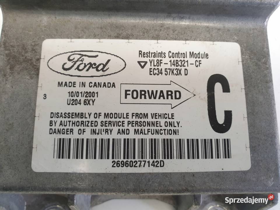 Mazda Tribute MODUŁ PODUSZEK Sensor YL8F14B321CF Poduszki powietrzne Chełm