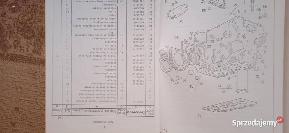 Katalog części silnika Ursus 4390P sprzedam