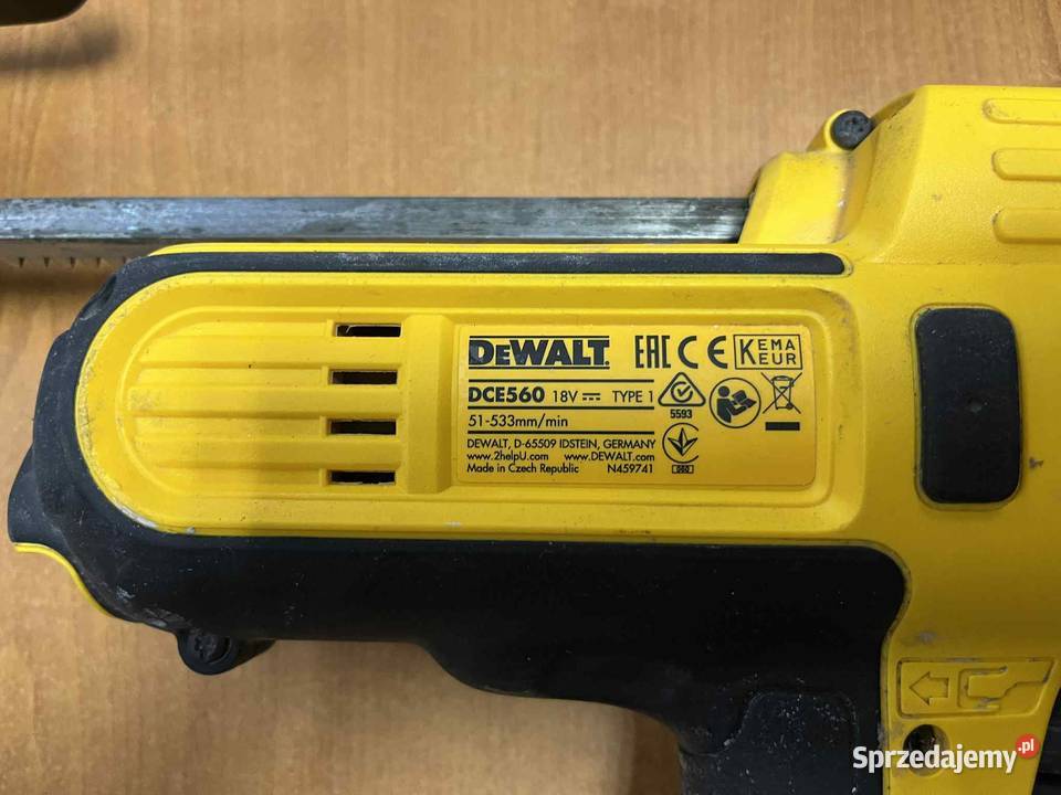 Pistolet do silikonu DeWalt 310 ml DCE560 1xAku Do silikonu Elbląg