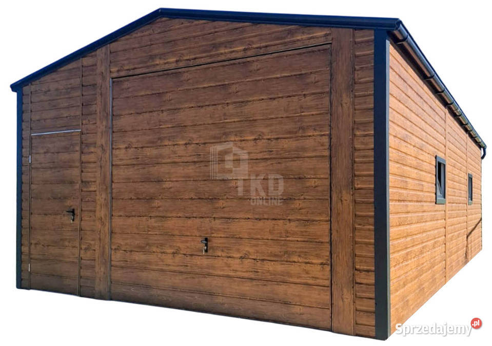 Garaż blaszany 5x6m brama uchylna drzwi 2x okno podkarpackie Sanok
