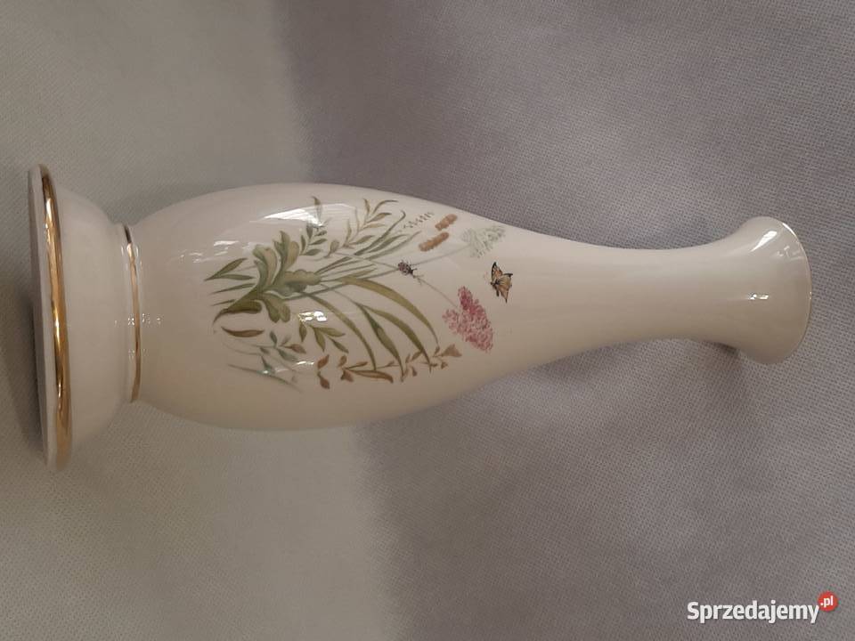 Piękny porcelanowy wazon niemiecki w kwiaty Porcelana i szkło kujawsko-pomorskie Inowrocław