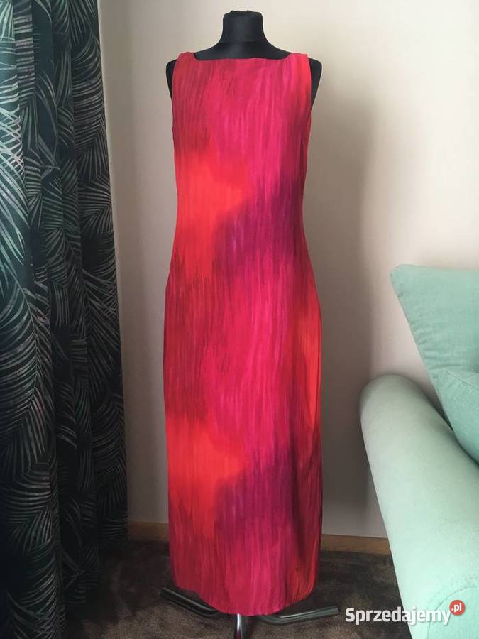 Nowa długa sukienka CA czerwona fuksja wiskoza M C&A Nisko