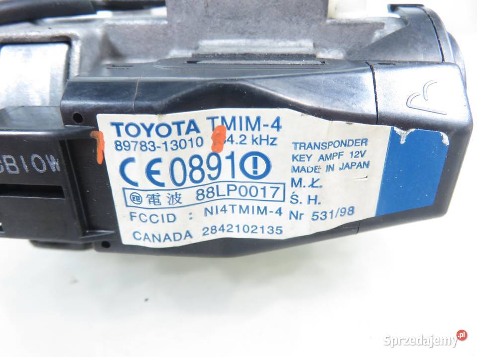 STACYJKA WKŁADKI TOYOTA COROLLA E12 8978313010