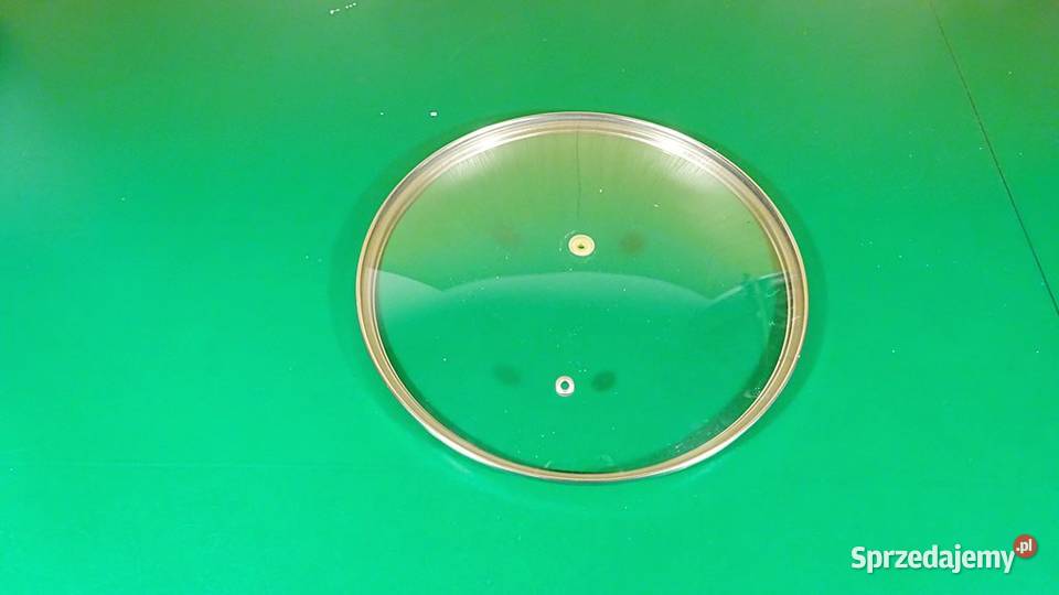 POKRYWKA SZKLANA duża z metalowym pierścieniem Chorzów