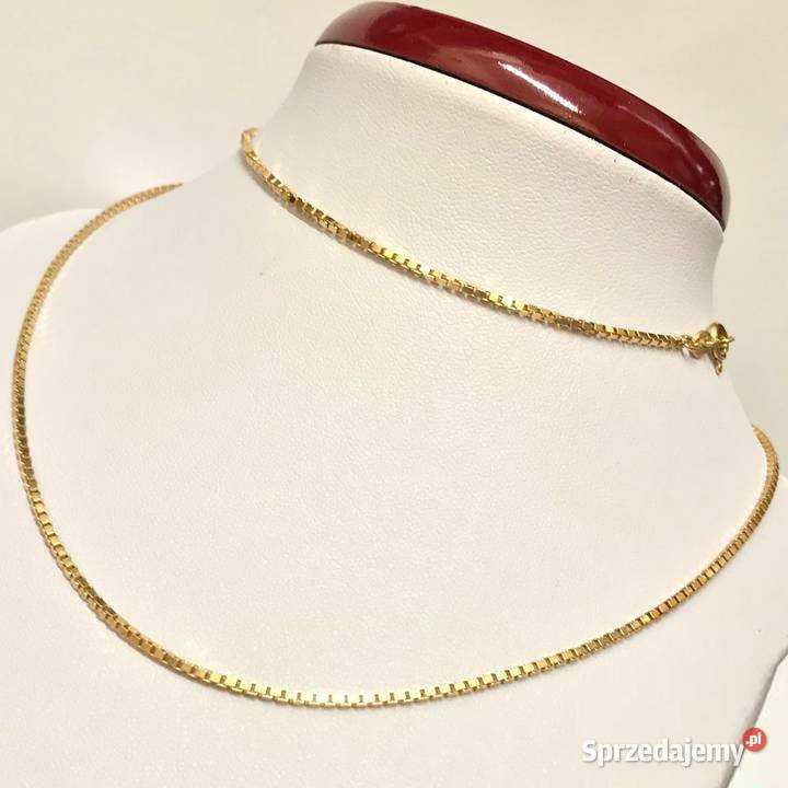 Złoty ŁAŃCUSZEK damski 18K cudowna włoska KOSTKA złote mazowieckie Warszawa