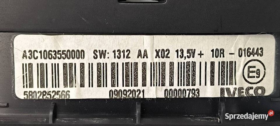 LICZNIK ZEGAR IVECO DAILY 35S18 5802852566 kujawsko-pomorskie Lipno