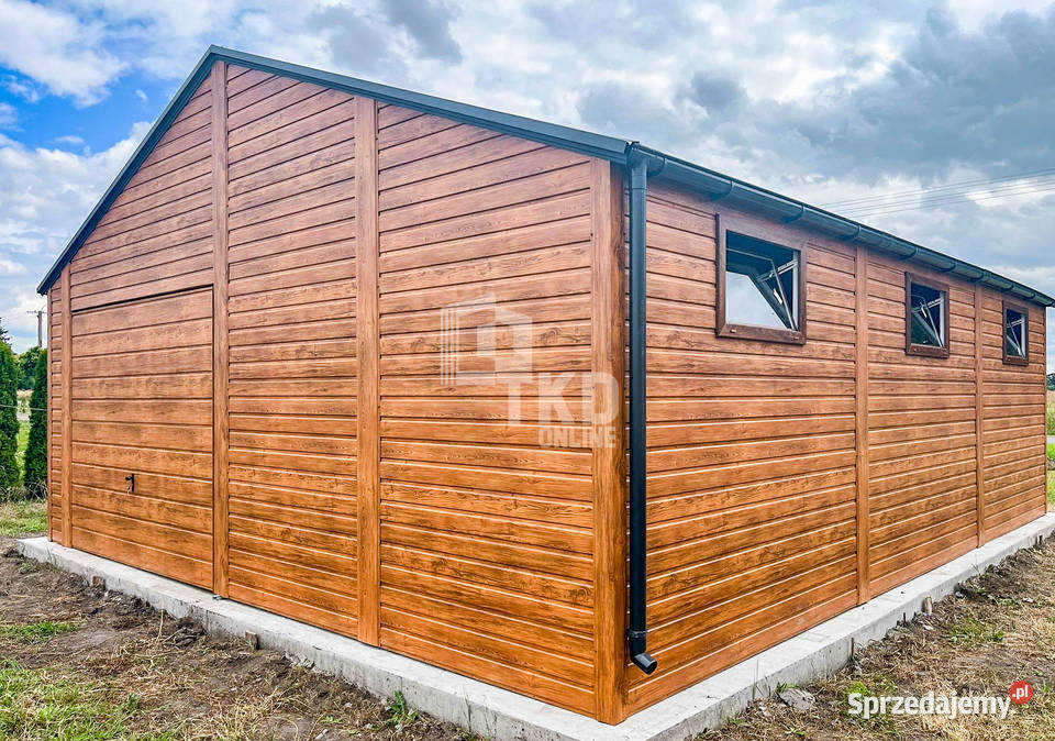 Garaż blaszany 7x7m Brama uchylna drzwi 6x okno samodzielny Białystok