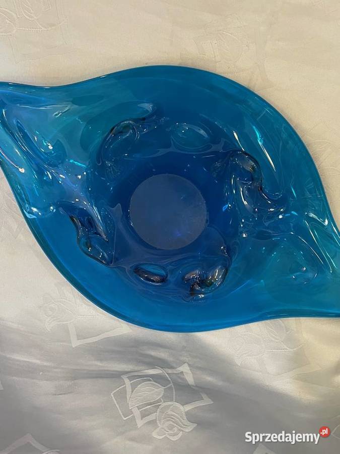 Niebieska patera ART Czechy II poł XXw Porcelana i szkło Kraków sprzedam