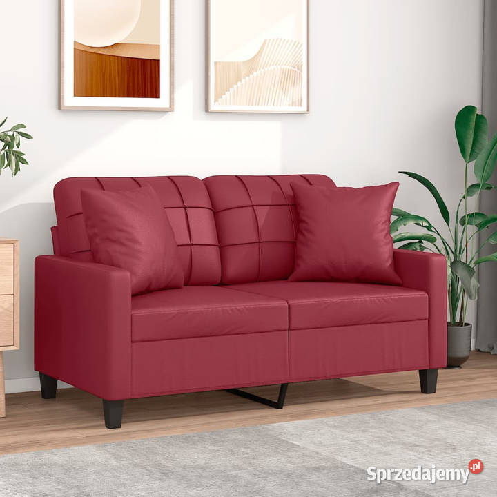2os sofa z poduszkami winna czerwień 120 mazowieckie Warszawa