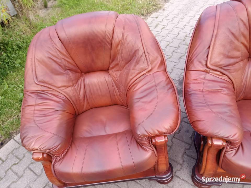 Fotel Skórzany plus Ława Rozkładana i Podnoszona śląskie Kozy