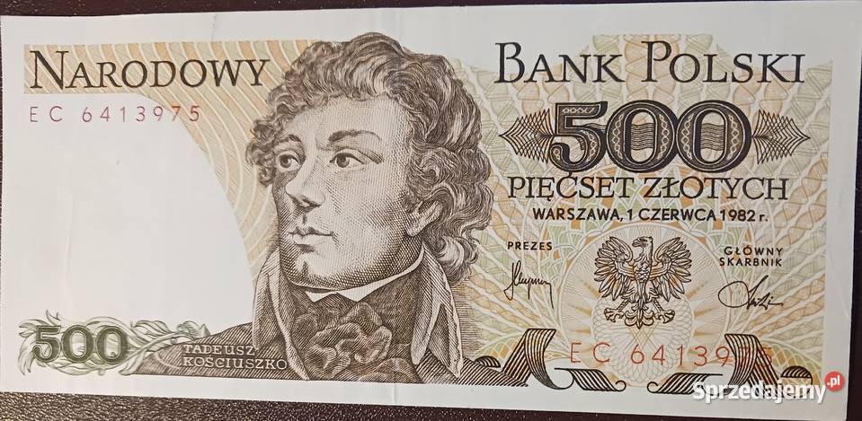 500 T Kościuszko 1VI1982 r seria EC piękne wielkopolskie Konin sprzedam