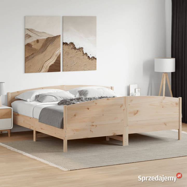 Rama łóżka bez materaca lite drewno sosnowe 74cm