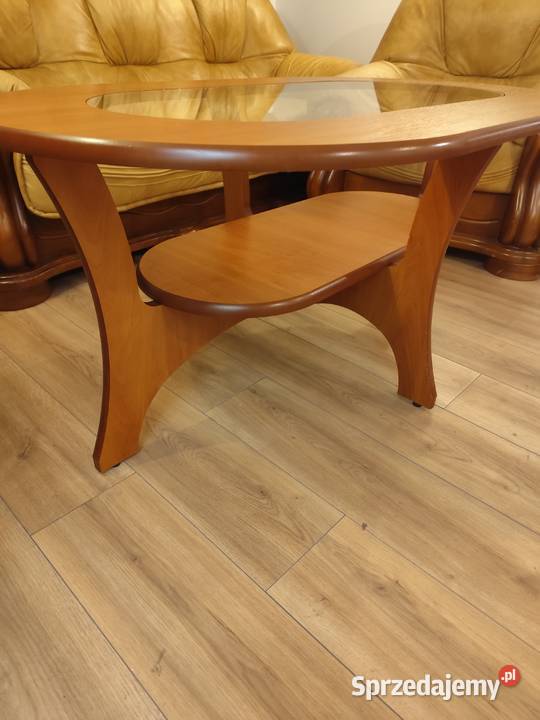 Stolik kawowy ława owalna 130x80 orzech Bobrowiec sprzedam