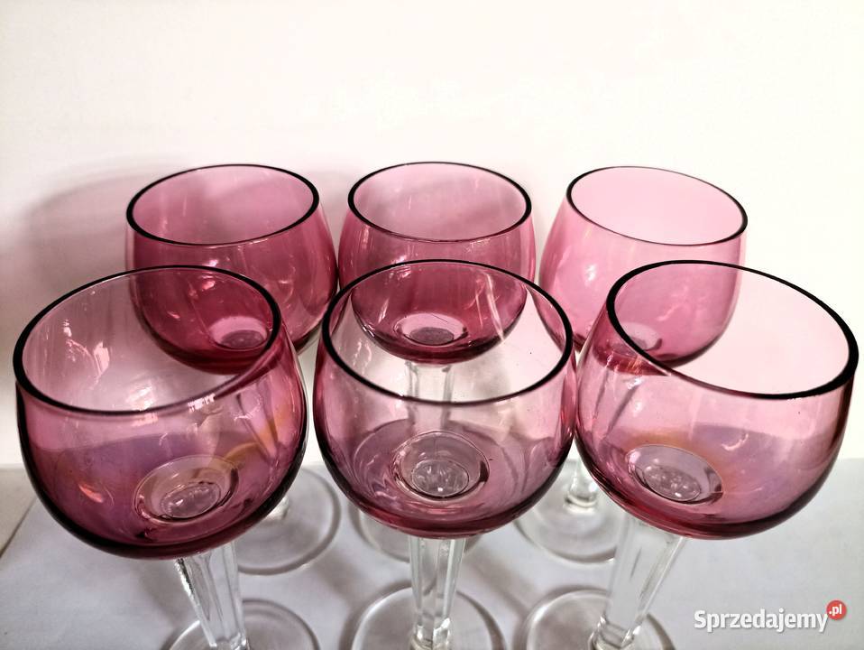 Kieliszki kryształowe remery Hortensja PRL 6 Kieliszki i pucharki