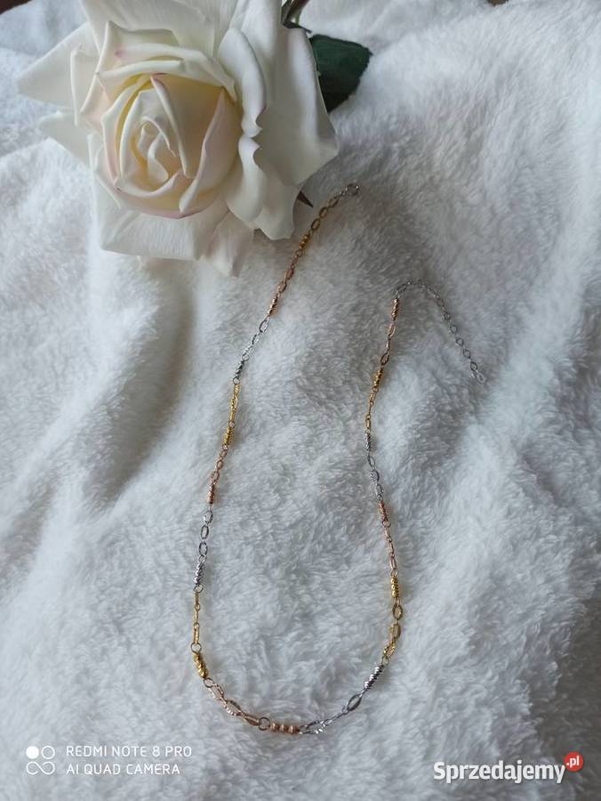 Pozłacany łańcuszek splot 51 naszyjnik rose Warszawa
