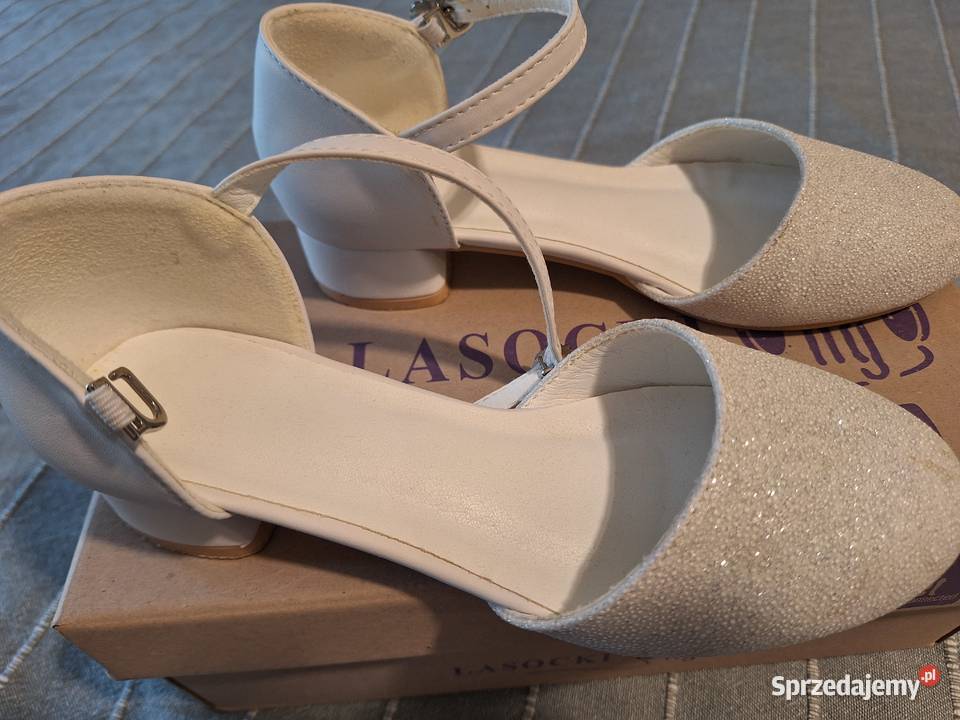 Buty białe błyszczące brokatem małopolskie Kraków